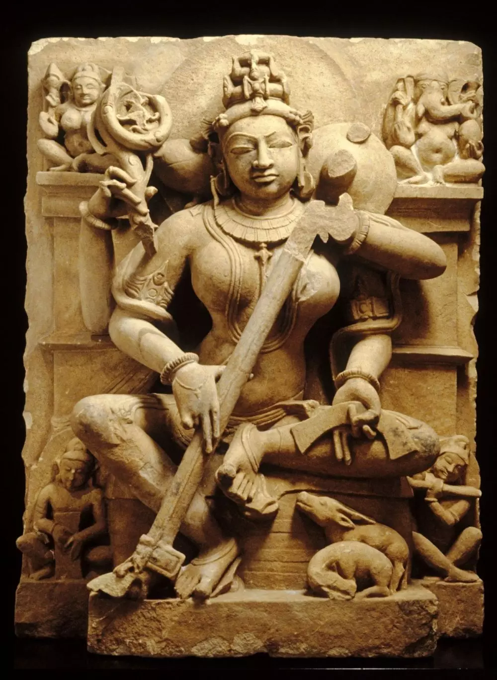 A 10th century stone sculpture of Saraswati. Photo: Wikipedia A 10th century stone sculpture of Saraswati. Photo: Wikipedia