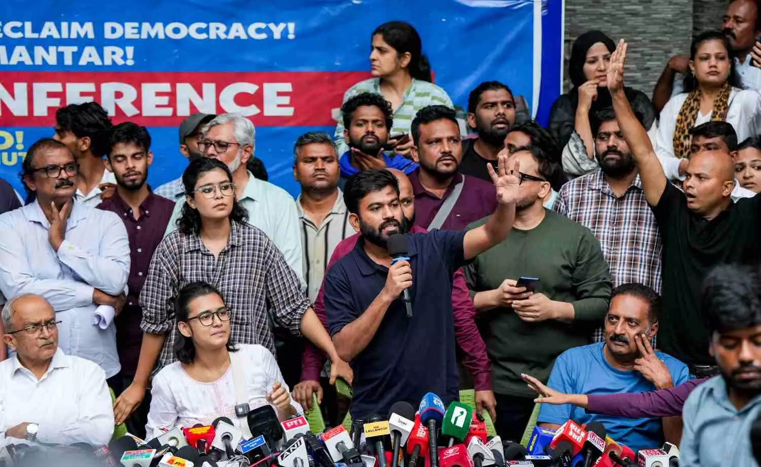 press conference in New Delhi