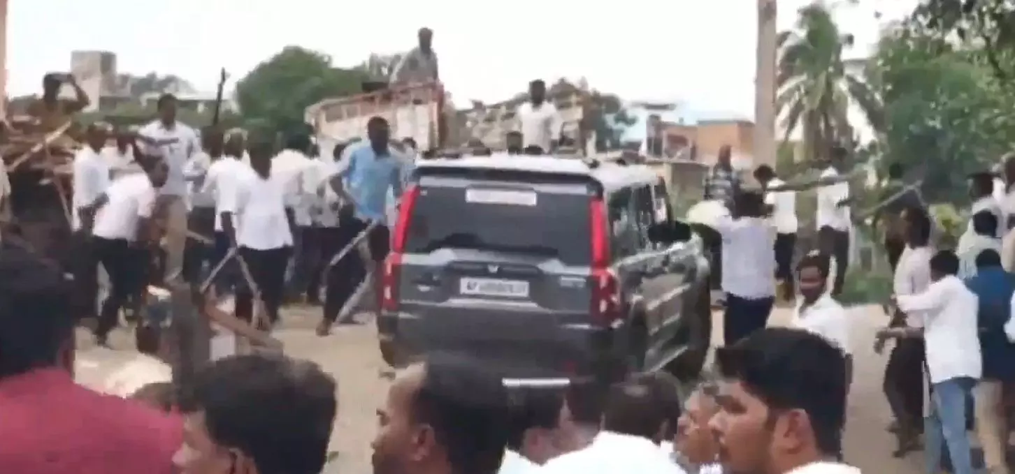 violence in Punganur town in Andhra Pradesh violence in Punganur town in Andhra Pradesh
