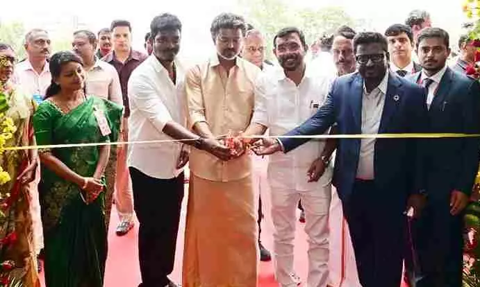DMK-TVK face-off as Vijay opens knowledge park; Stalin alleges scheme cover-up DMK-TVK face-off as Vijay opens knowledge park; Stalin alleges scheme cover-up