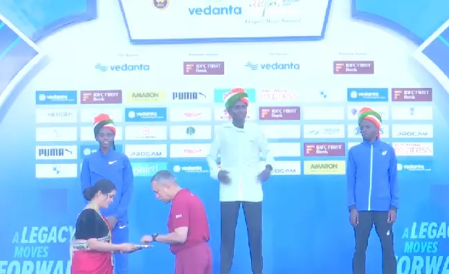 Charles Matata wins Delhi Half Marathon mens race with course record Charles Matata wins Delhi Half Marathon mens race with course record