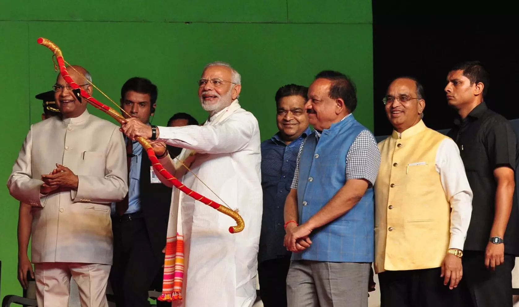 Prime Minister Narendra Modi attending Vijaya Dashami celebrations at Delhi’s Ramlila ground in October 2018. Photo: lavkush.com
