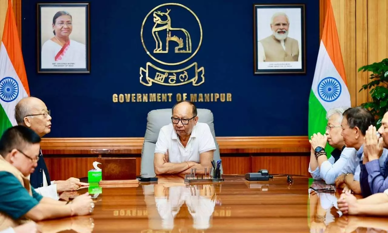Manipur CM Khemchand Singh with opposition leaders