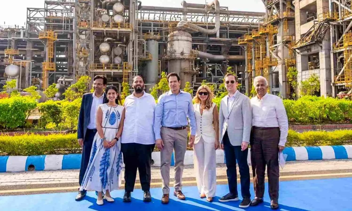 Marco Rubio and Jeanette (centre), Sergio Gor (right), Anant Ambani and Radhika Merchant (left), others Marco Rubio and Jeanette (centre), Sergio Gor (right), Anant Ambani and Radhika Merchant (left), others