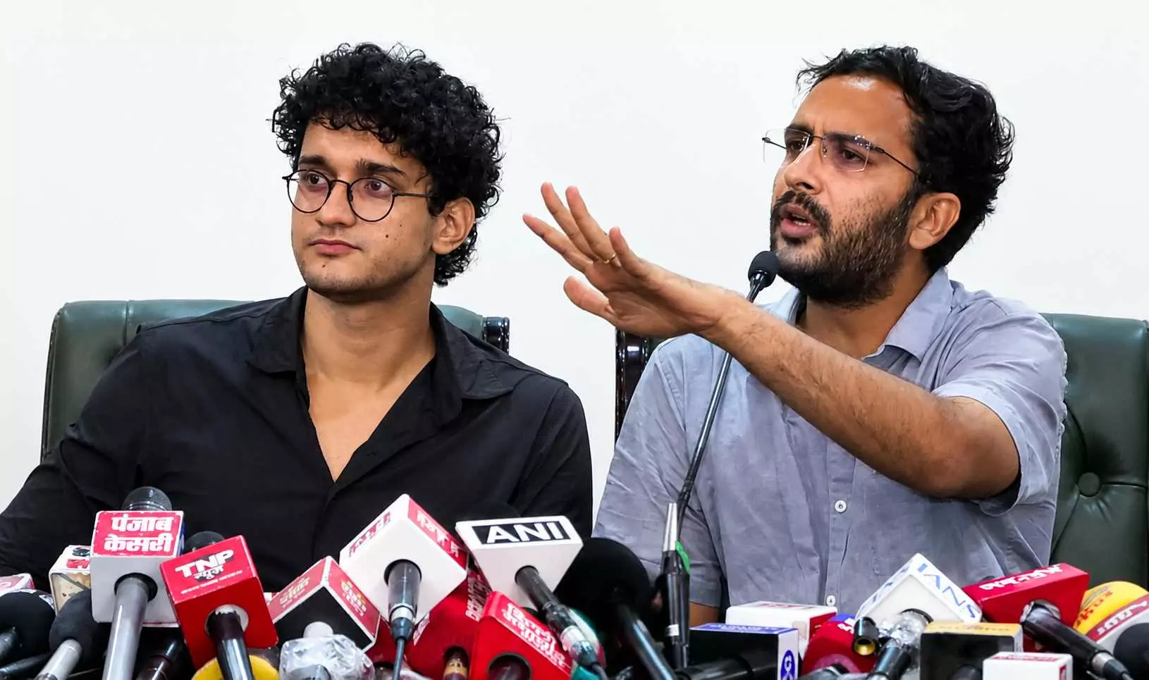 Cockroach Janata Party (CJP) co-convenors Saurav Das and Ashutosh Ranka (From left)