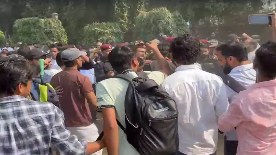 Students protest at Jamia Millia Islamia