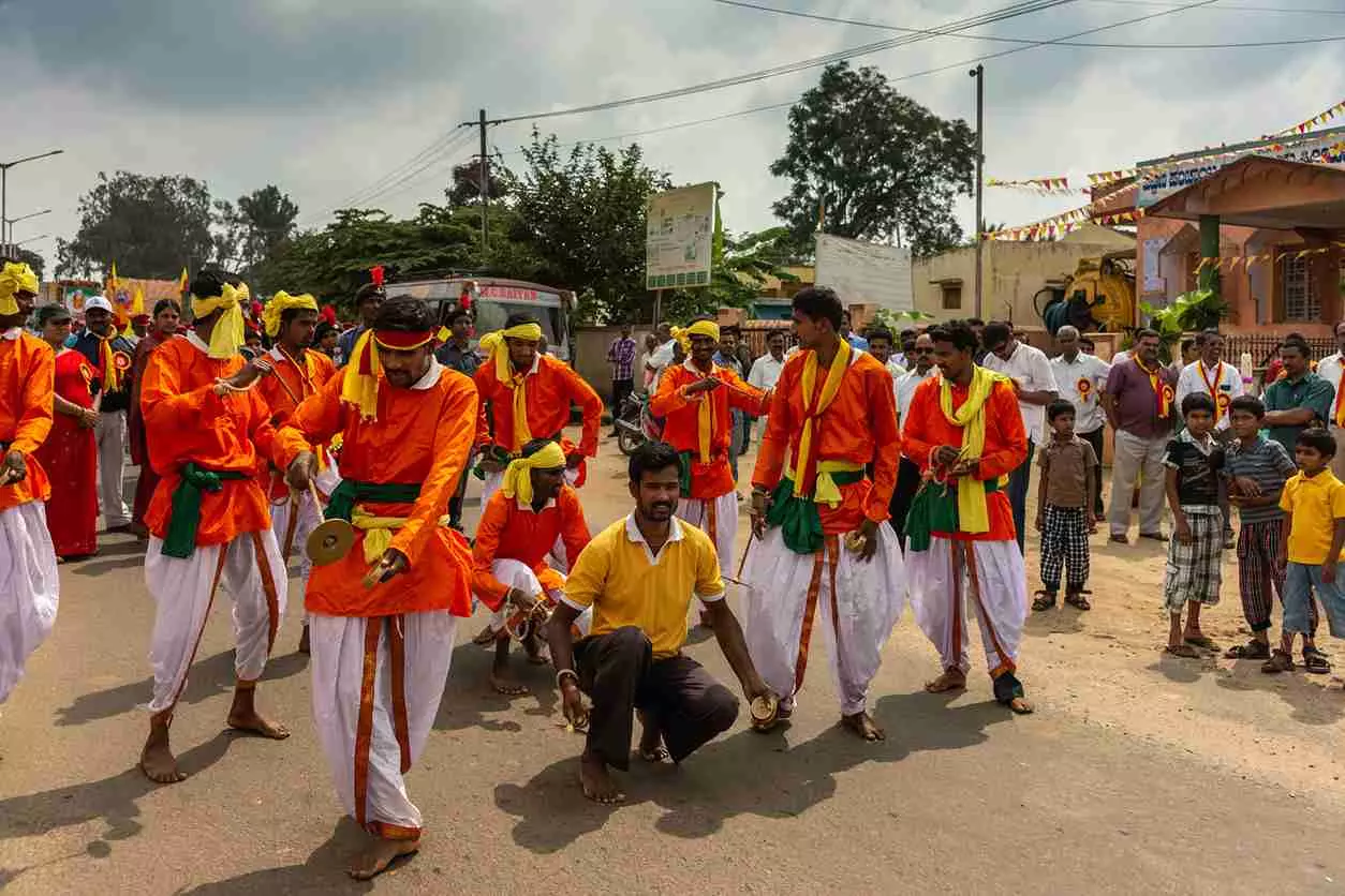 Kannada Rajyotsava being celebrated in a village in Karnataka. Photo: iStock Kannada Rajyotsava being celebrated in a village in Karnataka. Photo: iStock