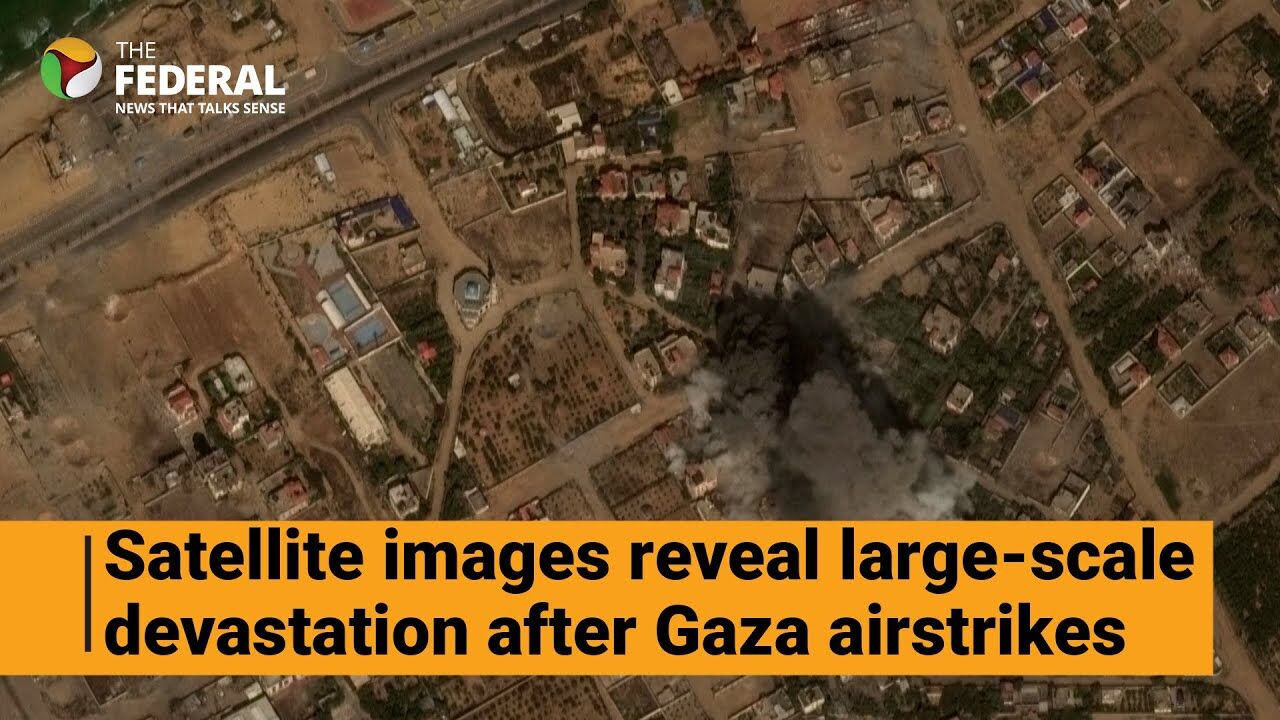 Satellite images show large-scale destruction in the aftermath of airstrikes in Gaza