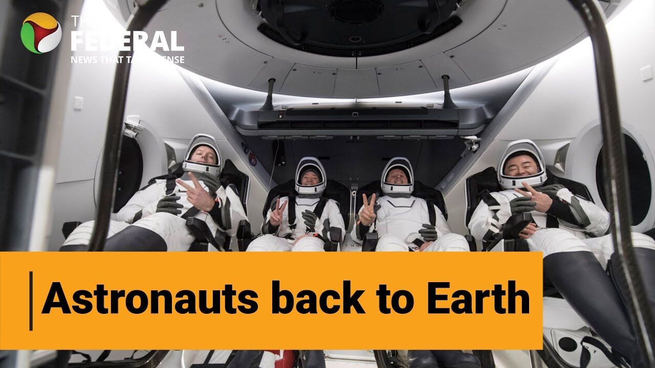 Four astronauts return to Earth from International Space Station