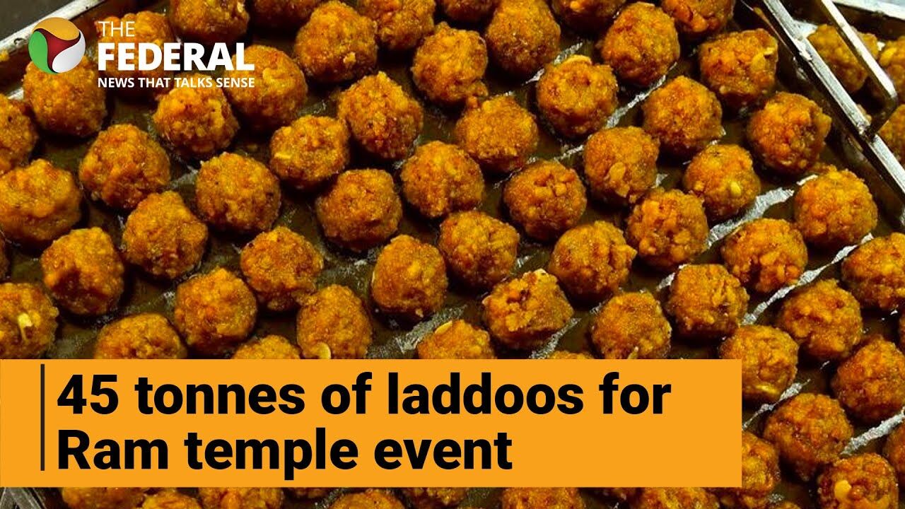 Watch: Sweet spectacle in Ayodhya: 45 tonnes of laddoos for Ram temple ceremony