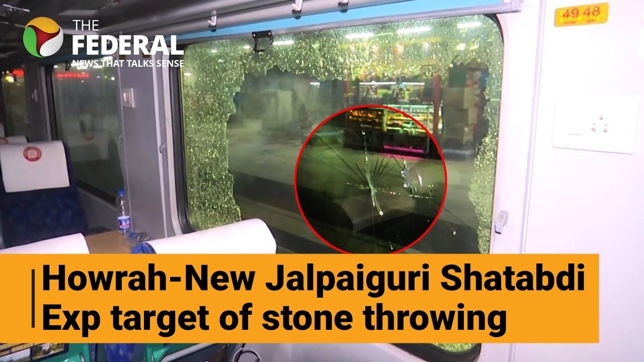 Watch: Stone pelting damages windowpane of Shatabdi Exp in West Bengal