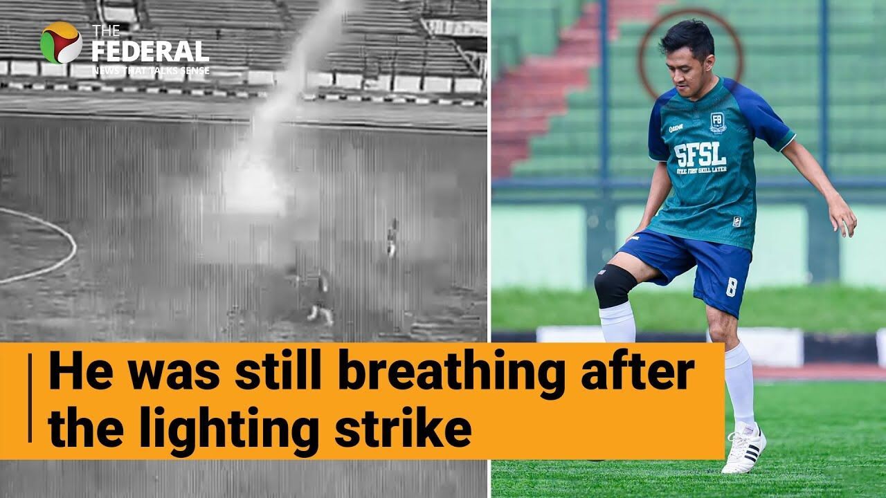 Watch | Indonesian footballer dies after struck by lightning bolt during a match