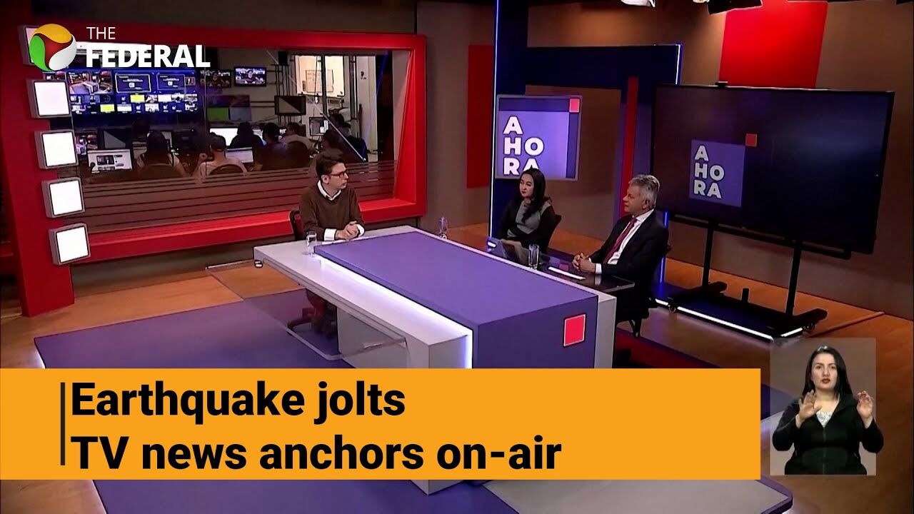 Earthquake hits Colombia: TV news anchors receive jolts on-air