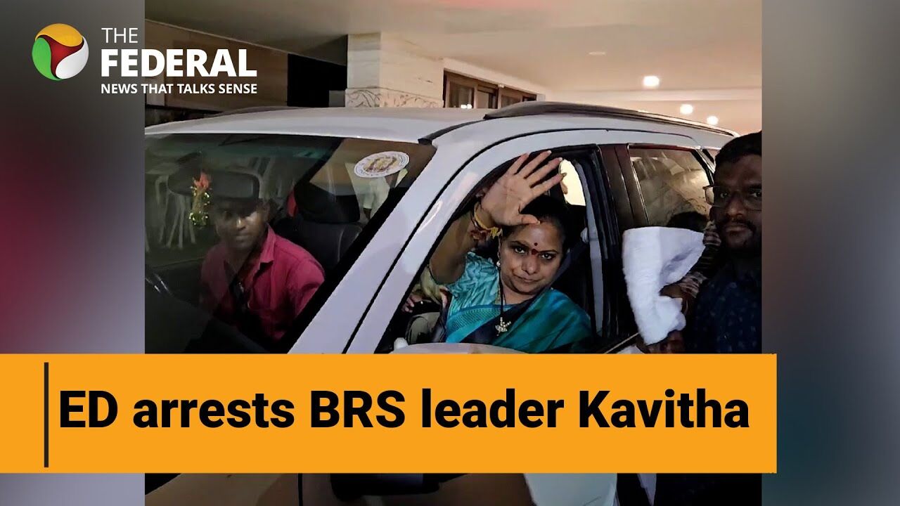 Watch | ED arrests KCRs daughter Kavitha; family demands transit warrant