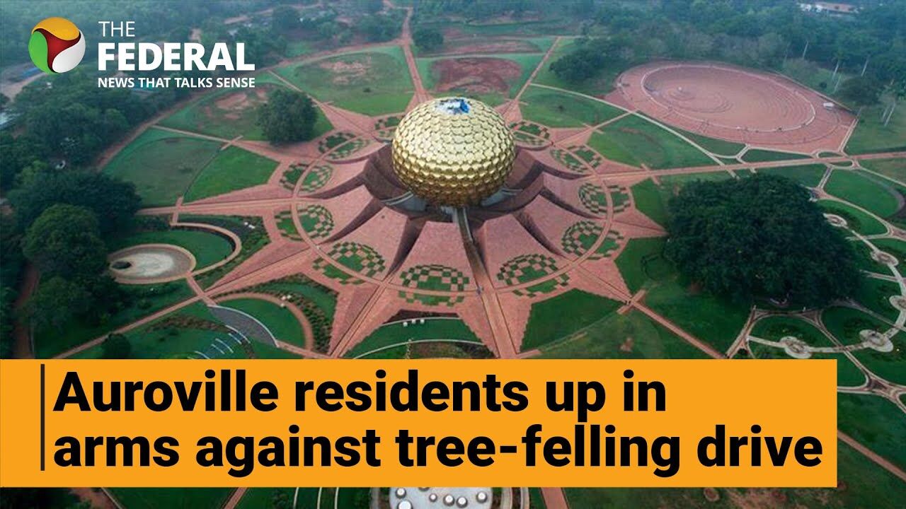 Watch: Tensions prevail in Auroville: Residents protest against infra projects