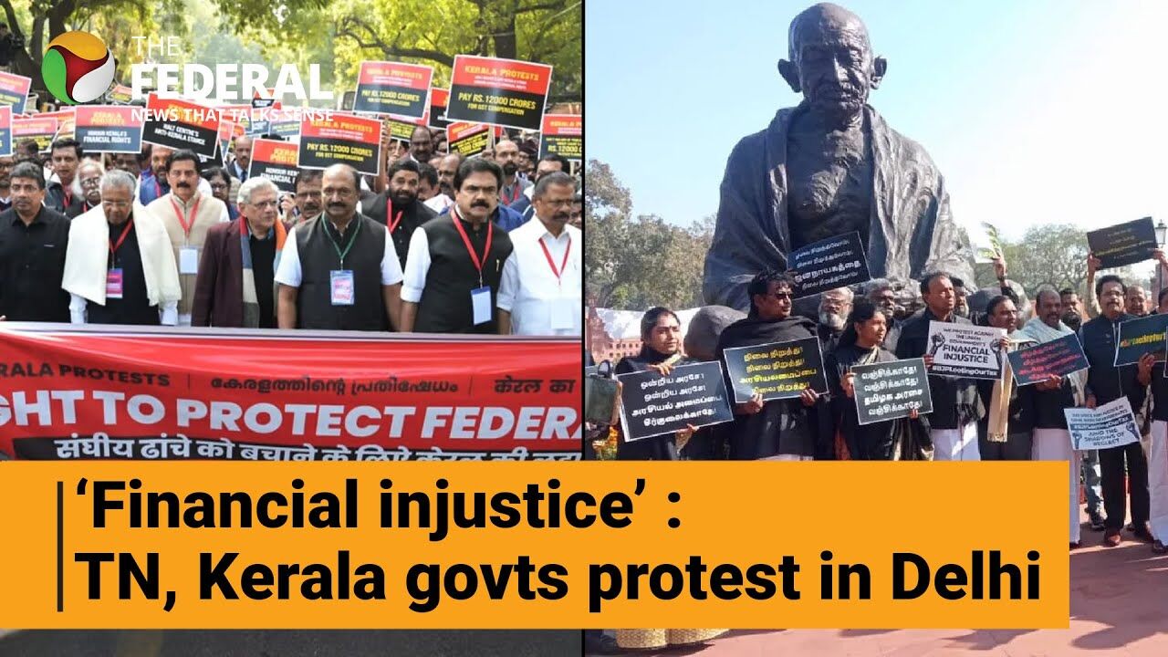 Watch | Kerala, TN govts stage protests against Centres fund allocation ‘bias’
