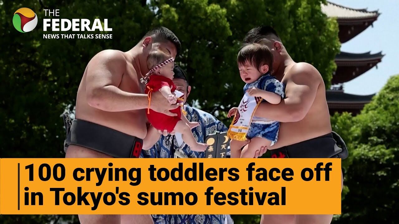 Watch| First baby that cries in this sumo fest wins