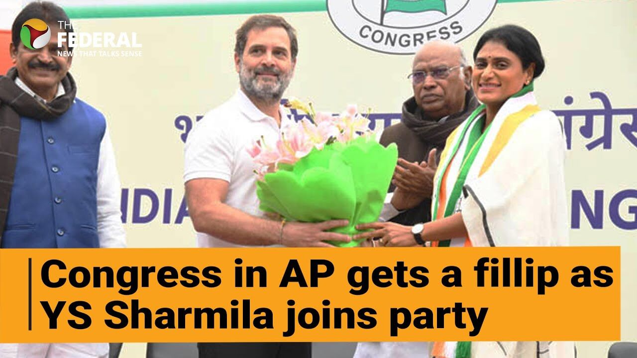 Watch: YSRTP merged with Congress as founder Sharmila joins party