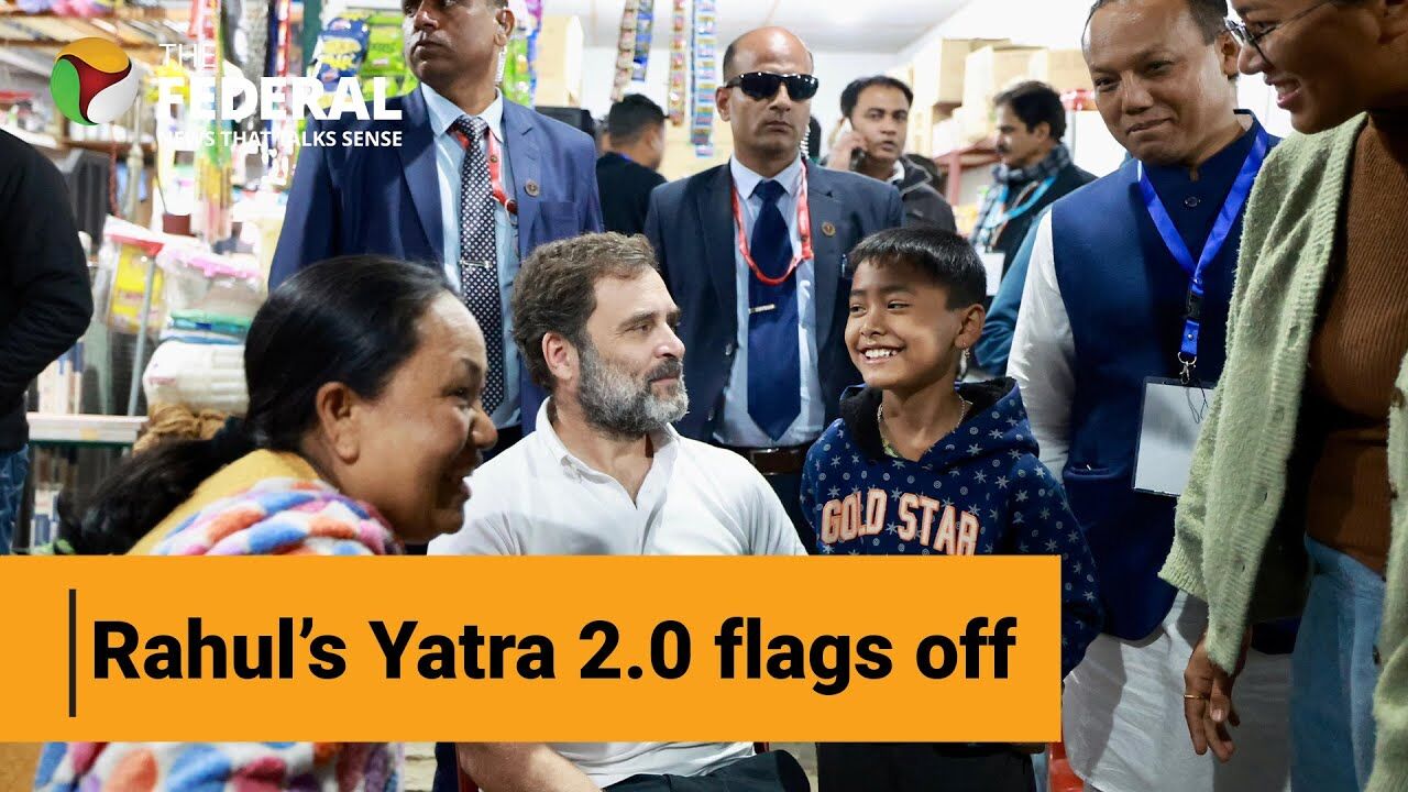 Watch |  Rahul Gandhi sets off on 6,700 km journey from Manipur